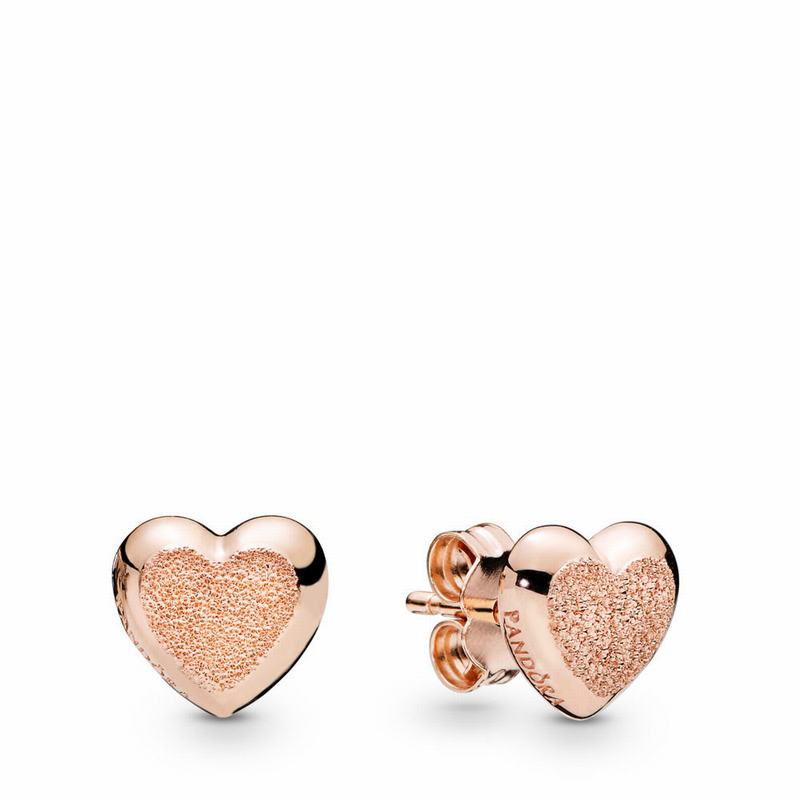 Pandora Rose™ Matte Brilliance Hearts Stud Earrings Egypt AD3087294
